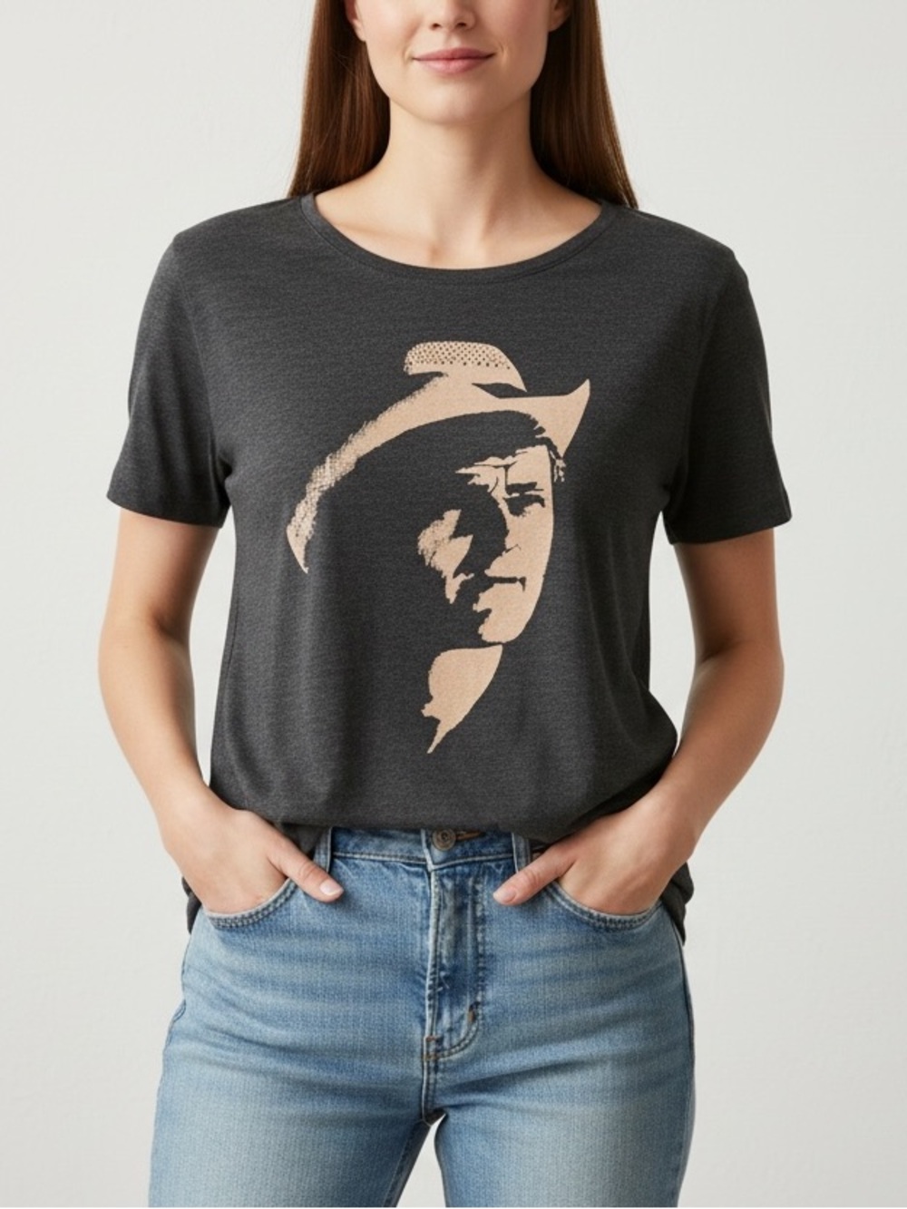 Bella+Canvas Jerry Reed Western Cowboy Graphic Tee Ranchcore Country Black S